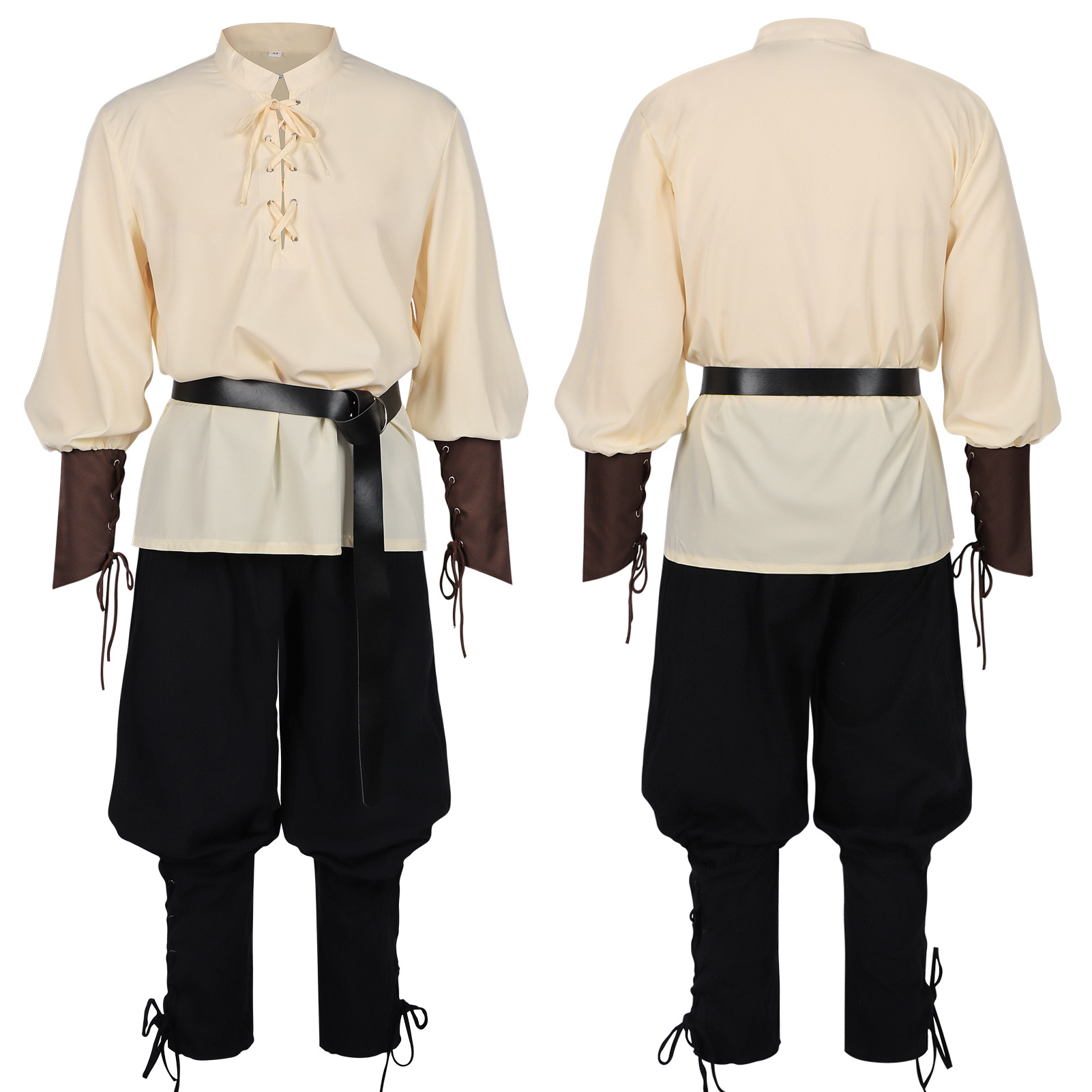 Halloween Piratenkostüm Herren – Medieval Gothic Lace Up Pirate Shirt Bewertung und Preis